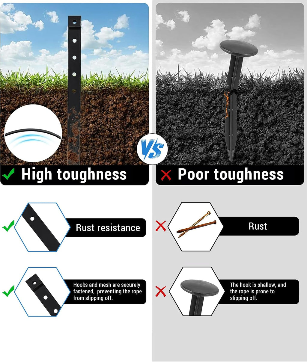 20Pcs Landscape Edging Garden Stakes,10 Inch Metal Garden Stakes,Fence Stakes,Metal Stakes for Edging,Terrace