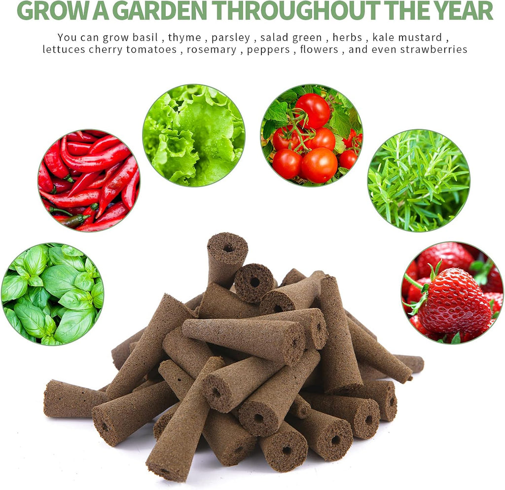 150 Pack Grow Sponges, Seed Pods Replacement Root Growth Sponges Compatible with AeroGarden, Moldy-Free, Kit with 10