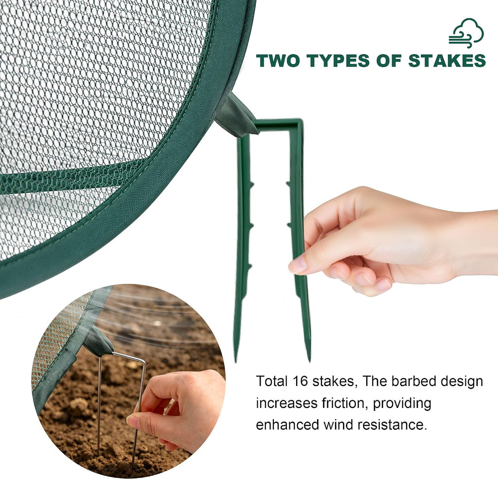 2Pack Garden Covers for Raised Beds, Pop-Up Mesh Plant Protect Covers, 30% Sunblock Plant Shade Tent, Crop Cage for
