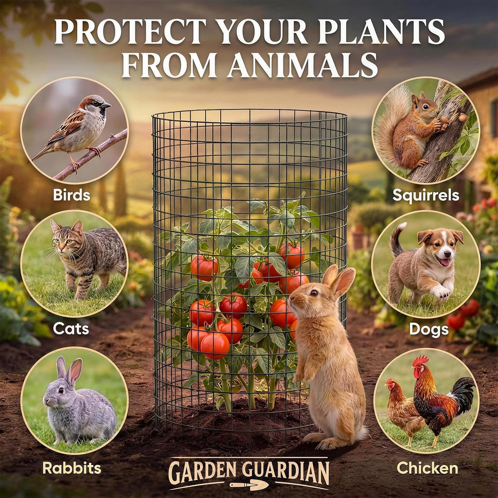 10 Packs Plant Protectors from Animals, 30Pcs 12"x 16" Large Metal Wire Mesh Garden Plant Cages for Outdoor Gardening
