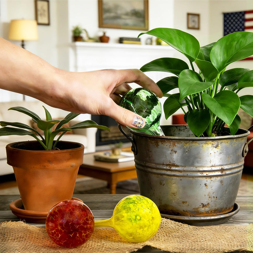 Plant Self Watering Globes, Colorful Glass Plant Watering Device Outdoor | 6pcs Automatic Watering Bulbs for Vacation