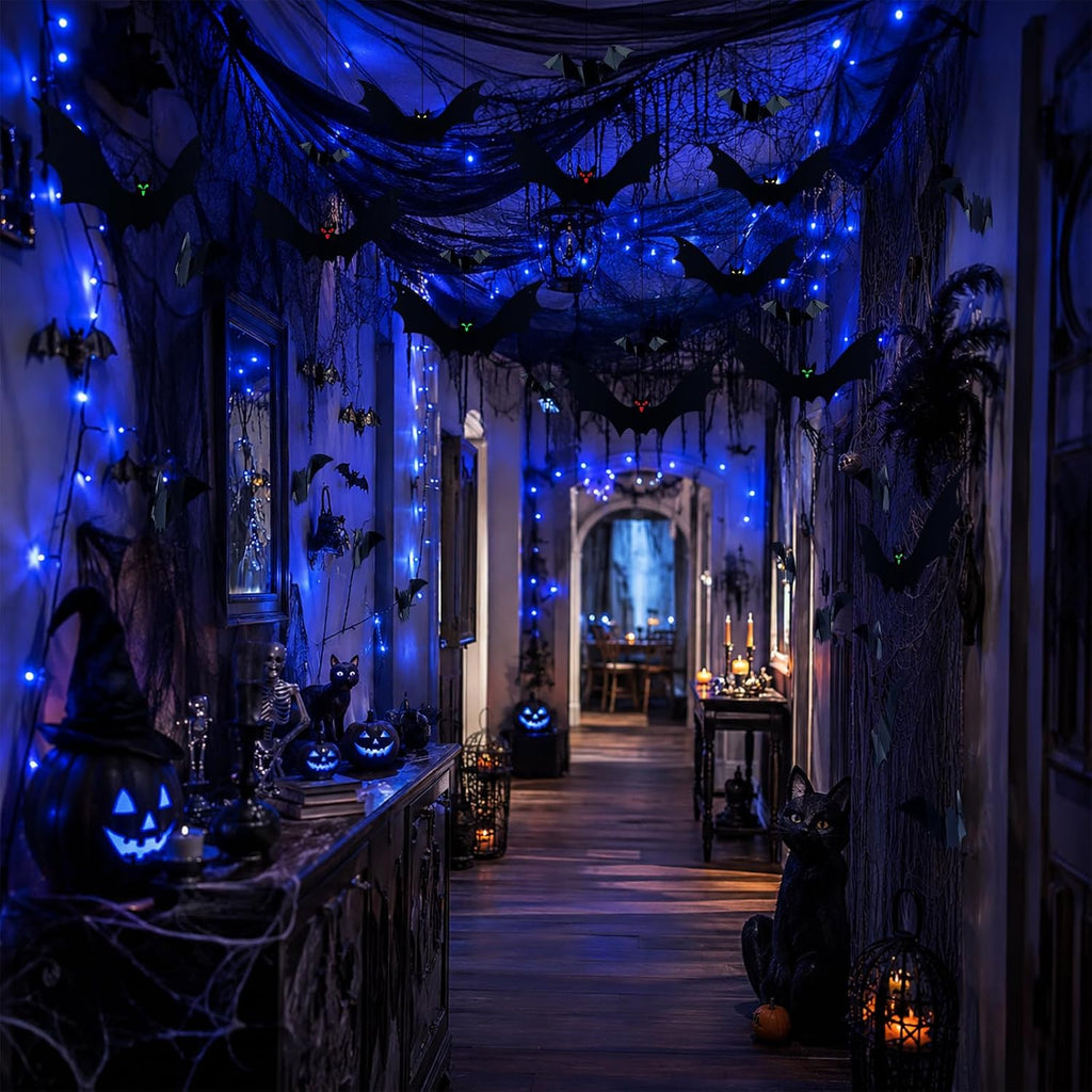 WHYMEO 65 Pcs Halloween Bats Ceiling Decoration Indoor Wall Hanging Decor