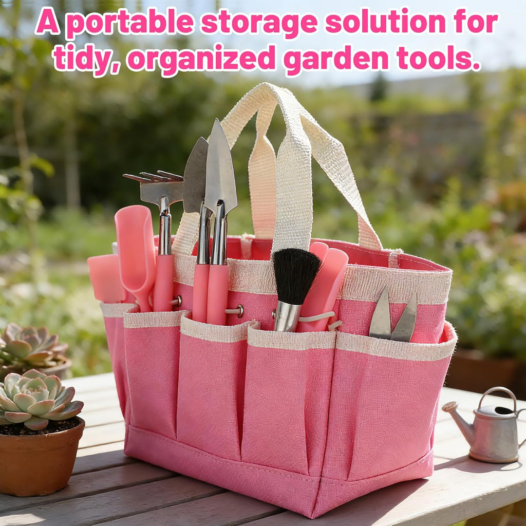 ANPHSIN 44pcs Small Gardening Tools Gifts for Women Beginners, Pink | Garden Hand Tools Set for Indoor Succulent