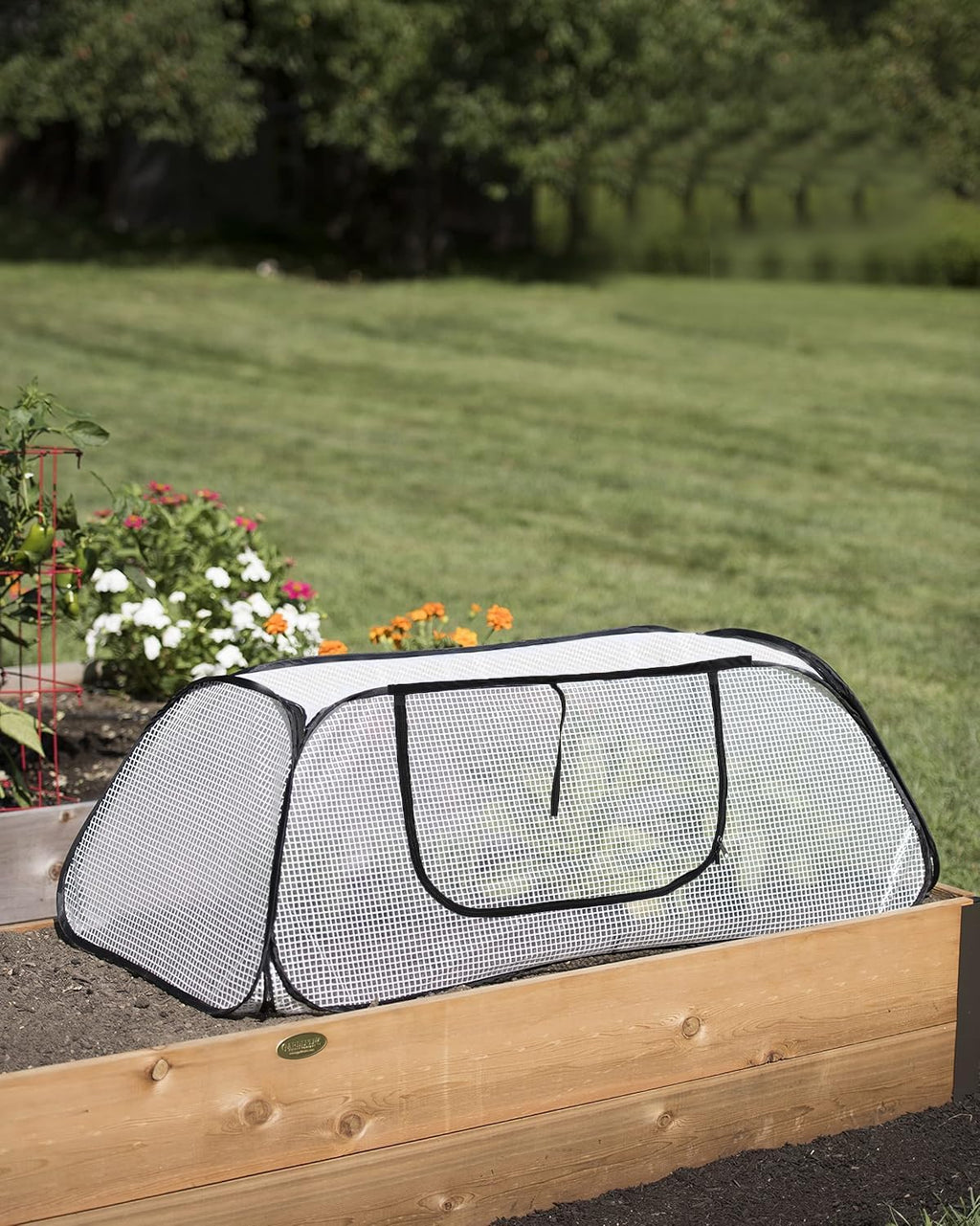 Verveens Pop Up Garden Row Cover, 45x22x16 for Raised Beds | Fine Mesh Protects Veggies & Seedlings, Blocks Birds &