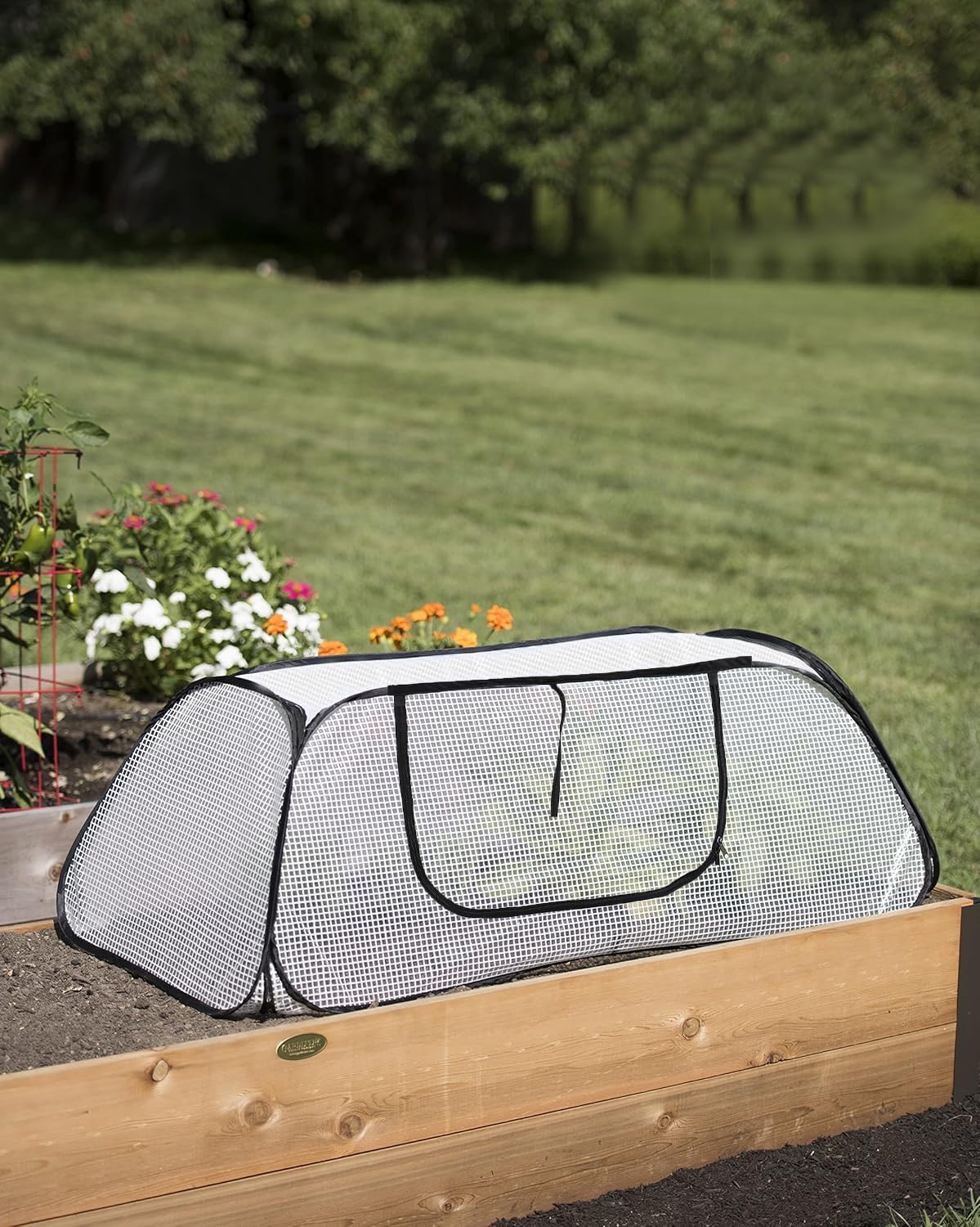 Verveens Pop Up Garden Row Cover, 45x22x16 for Raised Beds | Fine Mesh Protects Veggies & Seedlings, Blocks Birds &
