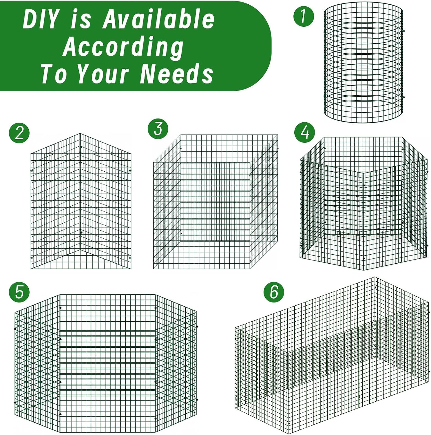 Plant Protectors from Animals - DIY Reusable Plant Cages for Outdoor Plants, Square Mesh Plant Covers Kits, 12"x12"