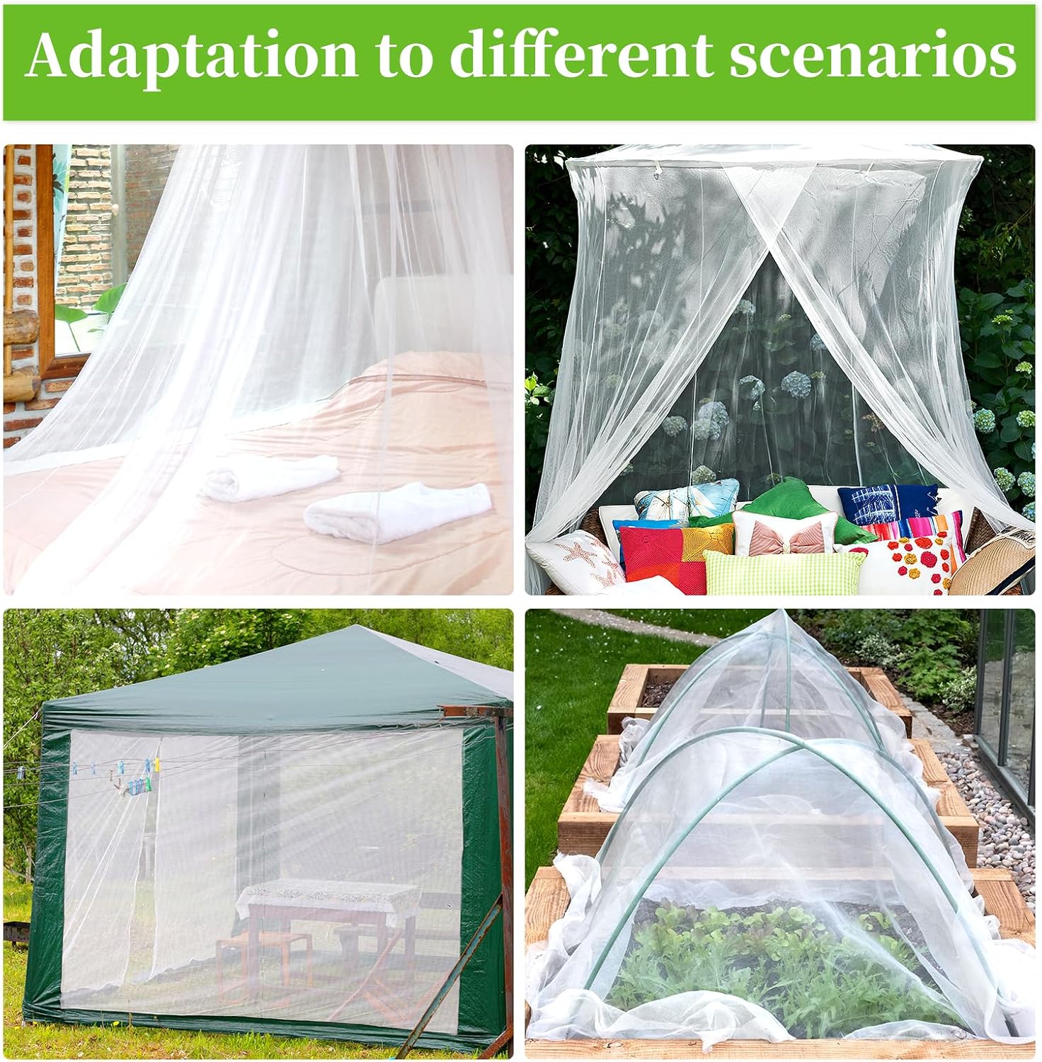 78 x 10 Ft Mosquito Netting for Garden Patio, White | Breathable Mesh Net for Vegetables, Fruits and Flowers, Used as a