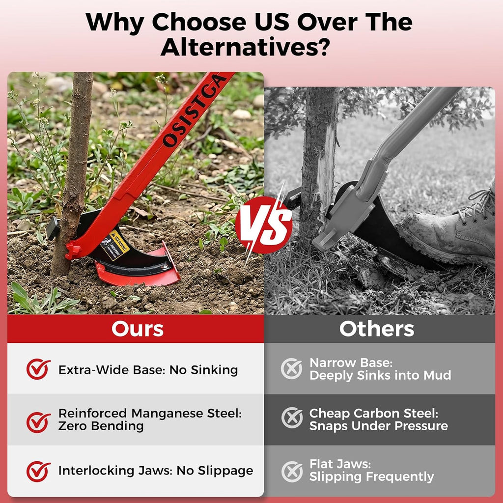 Tree Puller & Sapling Puller Tool, Heavy Duty Root Puller for 1/4" to 2" Woody Stems, High Leverage Manual Tree Root