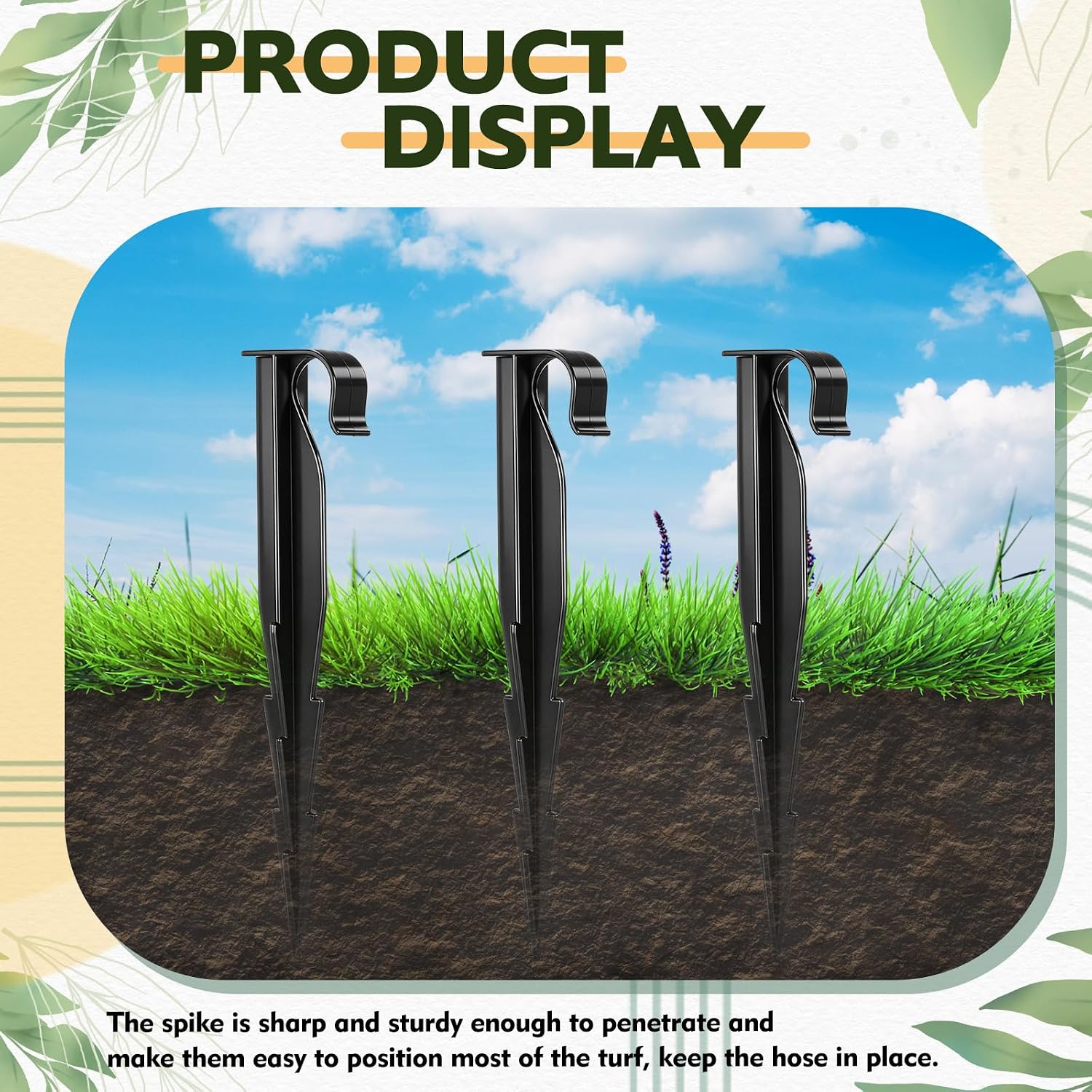 Pangda 120 Pack Irrigation Stakes 1/2 Inch Tubing, 6.3" Long Drip Anchor | Hold down Drip Irrigation Hose and Sprinkler
