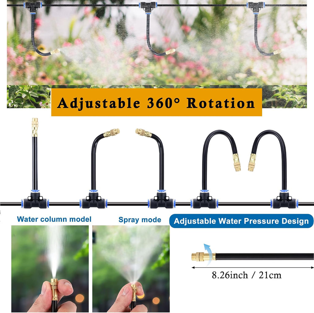 Drip Irrigation Kits Auto Garden Irrigation System Calcium Inhibitor Filter | Includes 66FT 5/16 inch Irrigation Tubing