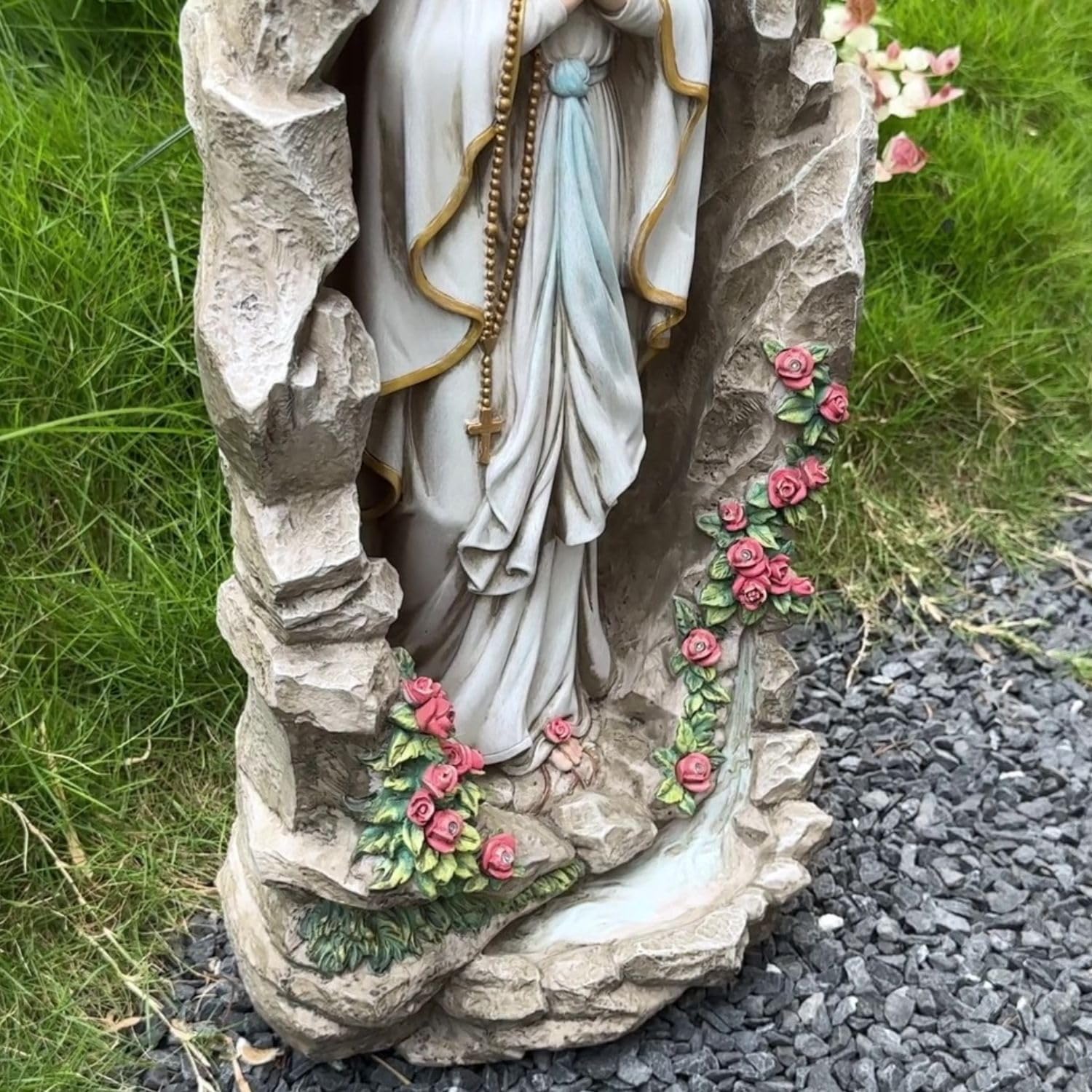 Our Lady of Lourdes Statue - 24 Inches Virgin Mary Statue Outdoor Catholic Garden Decor, Our Lady of Lourdes Grotto