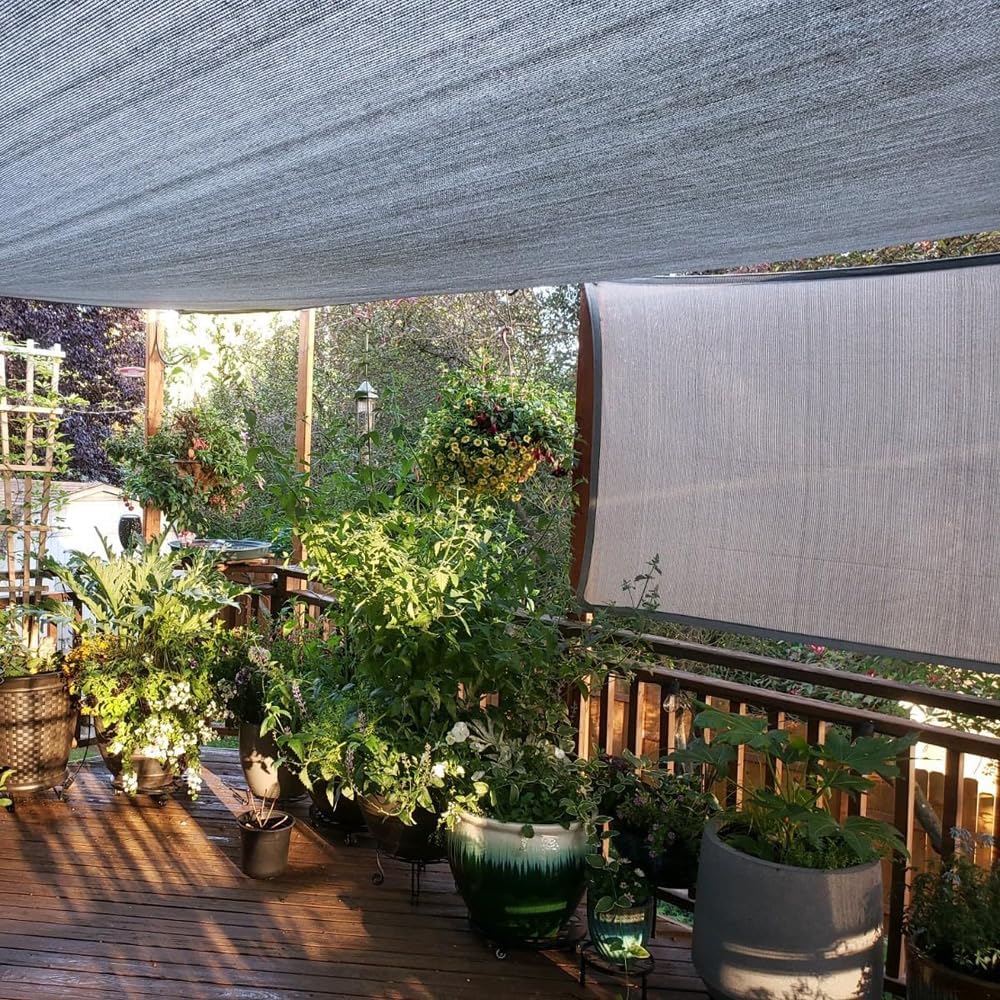 10X30 Ft Shade Cloth for Patio, 90% UV Block, 200GSM Sunshade Fabric | Heavy Duty Breathable Gray Sun Shade Cover