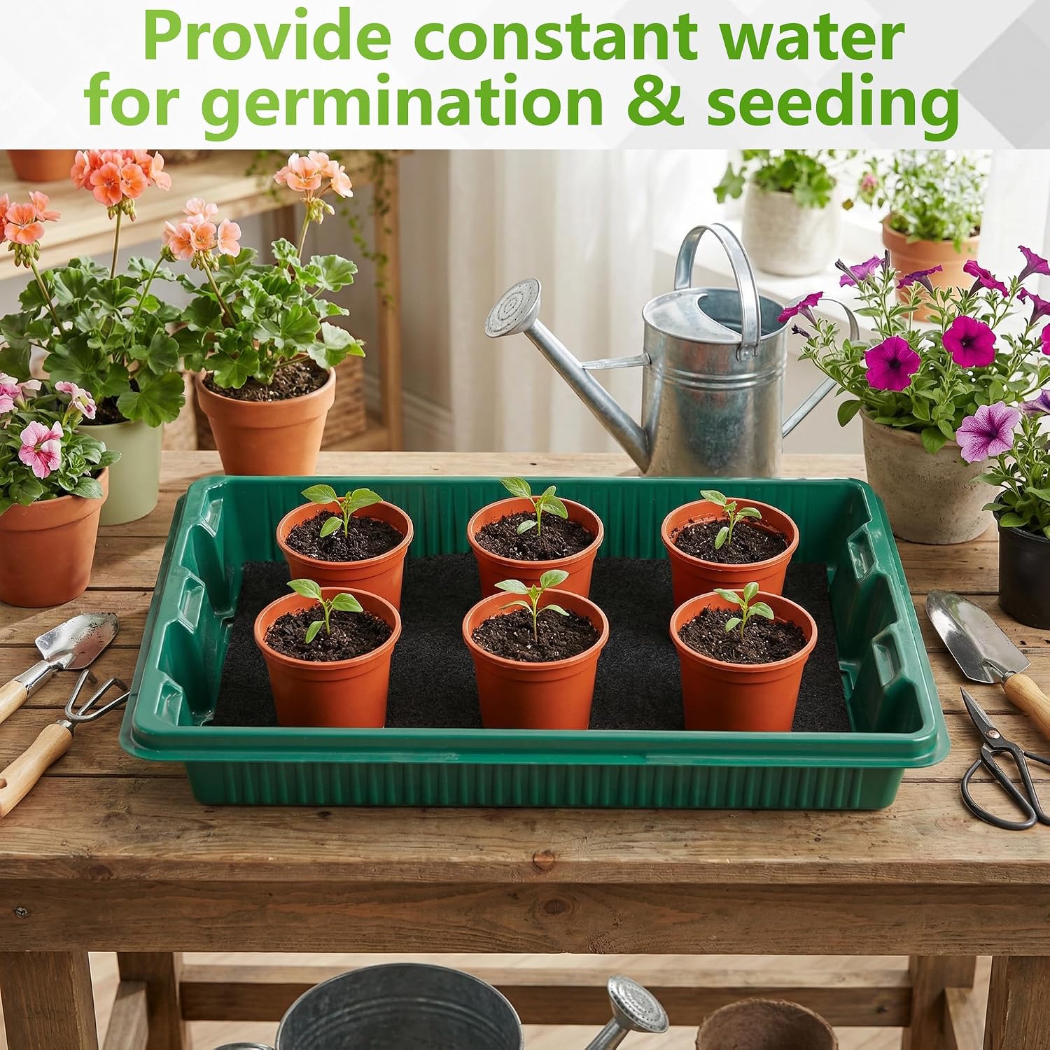 Adnee 145 x 35 Inch Automatic Plant Watering Mat-3mm Thick Self Watering Capillary Mat-Felt Plant Water Wicking Mat for