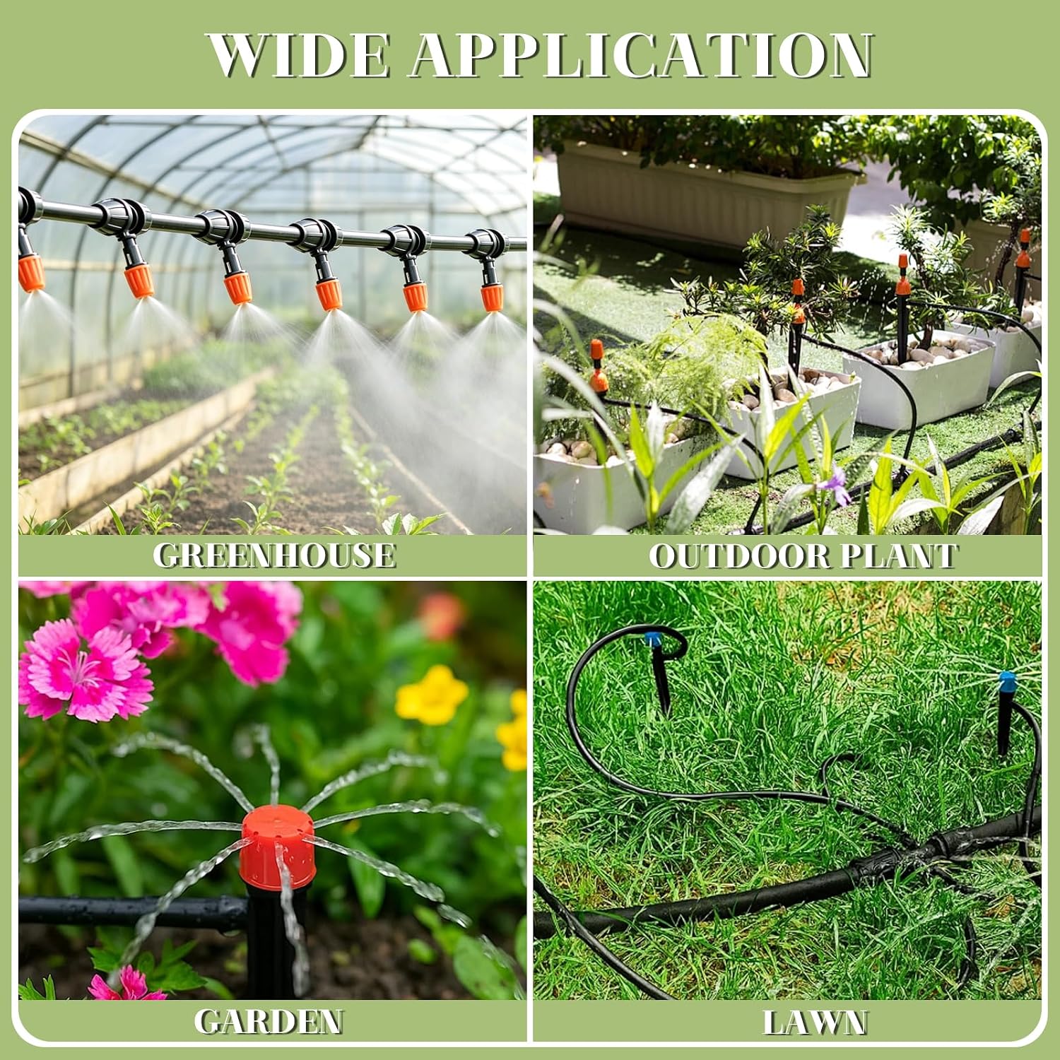 Dianrui 240FT Drip Irrigation System, Automatic Drip Irrigation Kit for Greenhouse/Yard/Lawn/Plant/with 1/2 inch Hose