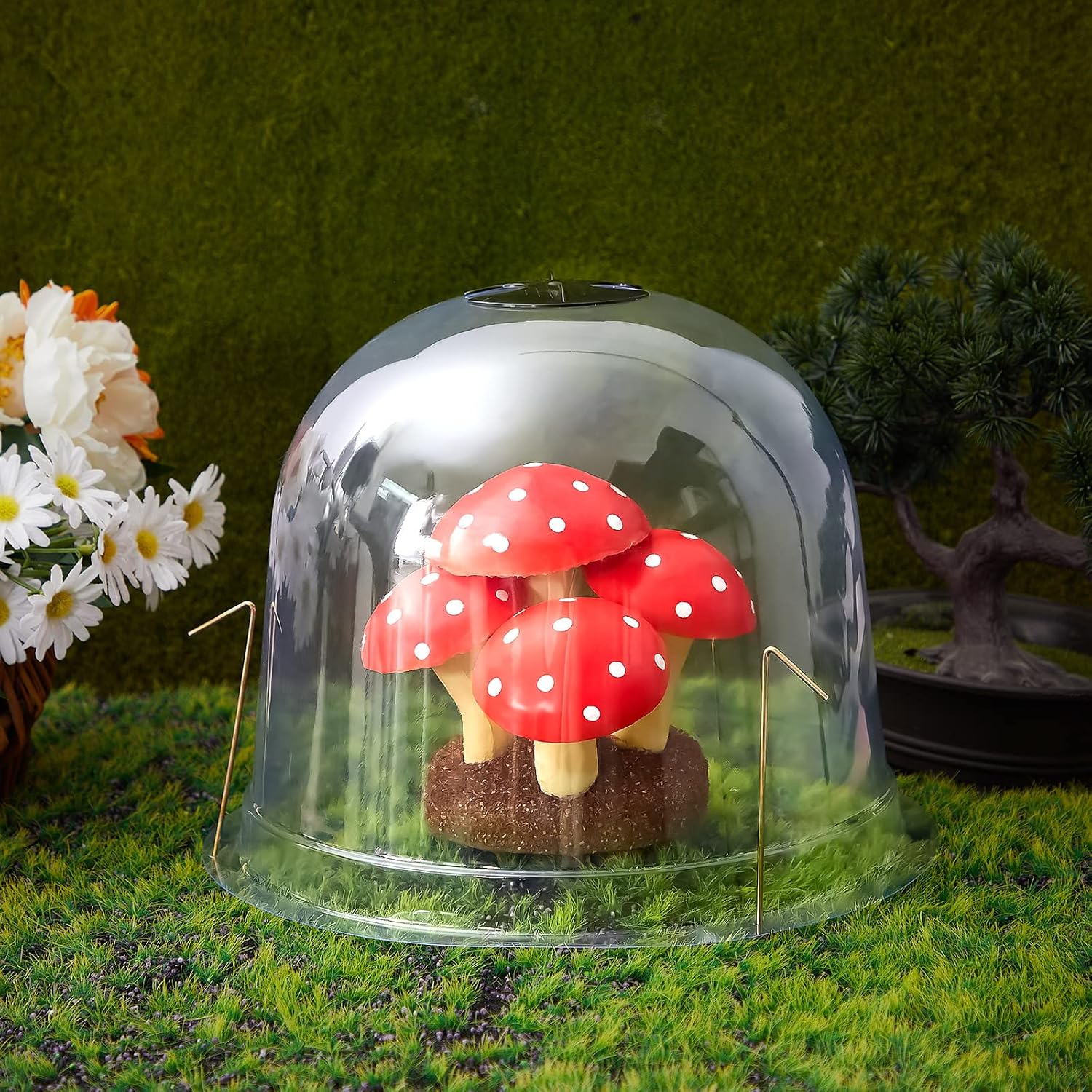 20 Pack Garden Cloche Plant Dome 10.2" D x 8.3" H Plant Cover Plastic Humidity Dome Reusable Protector Mini Greenhouse