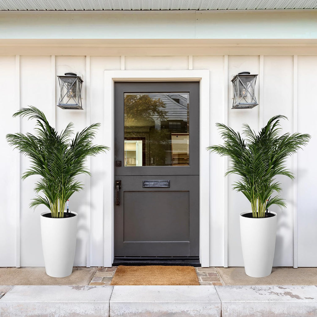 22" Tall Planter Set of 2, Self Watering Pots, Large Planter for Outdoor | Built-in Drainage and a Water Level Monitor