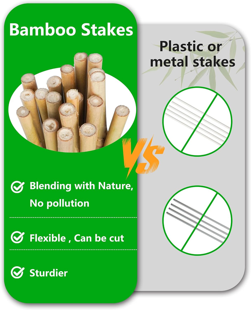 Natural Bamboo Plant Stake, （3FT 30Pcs） Sturdy Bamboo Poles, Durable Plant Bamboo Stake, Garden Climbing Plant Bracket.