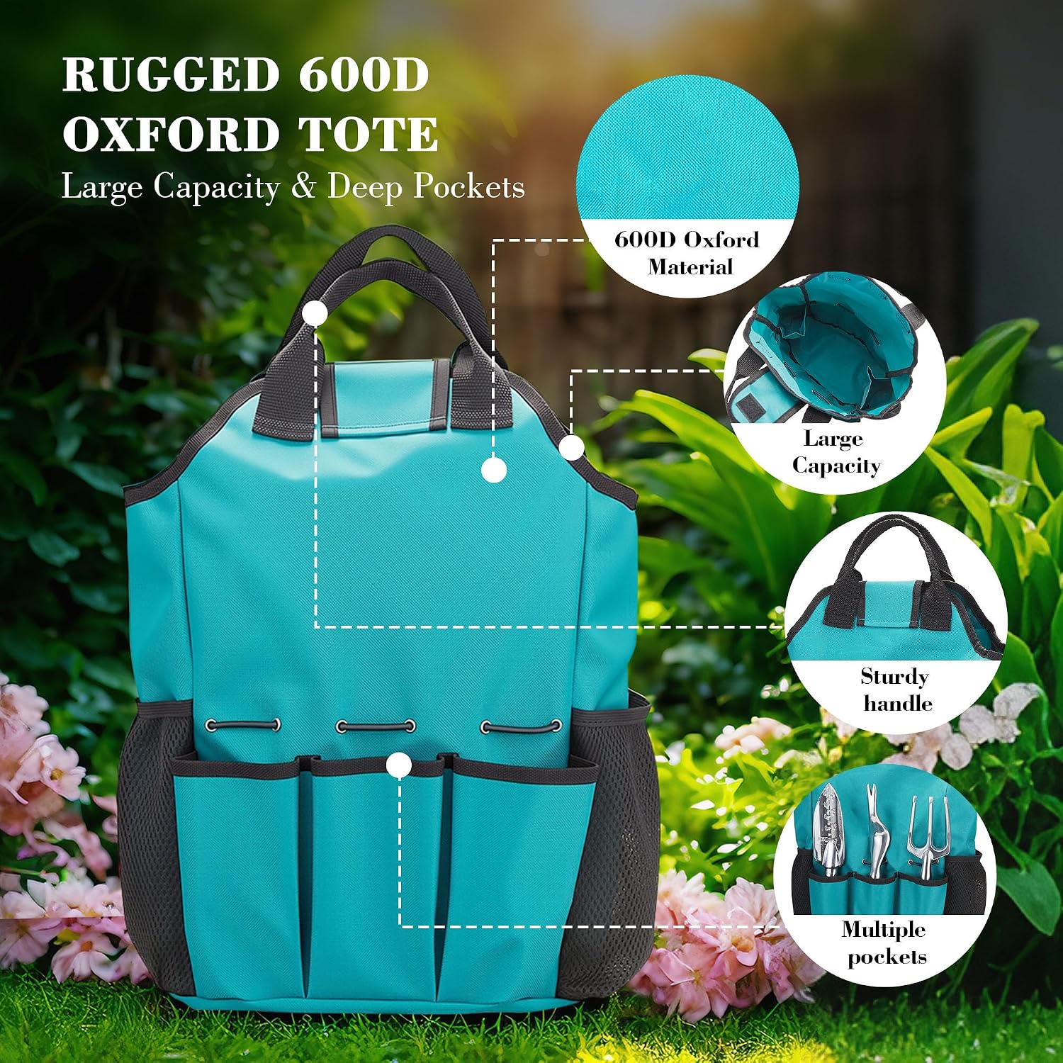 Garden Tool Set, Gardening Gifts for Women, Men, Mom, Dad, 11-Piece Heavy-Duty Aluminum Hand Tools Set with Tote Bag