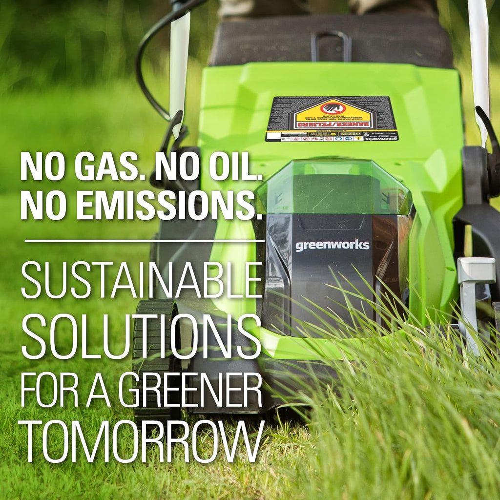 Greenworks 40V 14" Cordless (Push) Lawn Mower (75+ Compatible Tools), 4.0Ah Battery and Charger Included