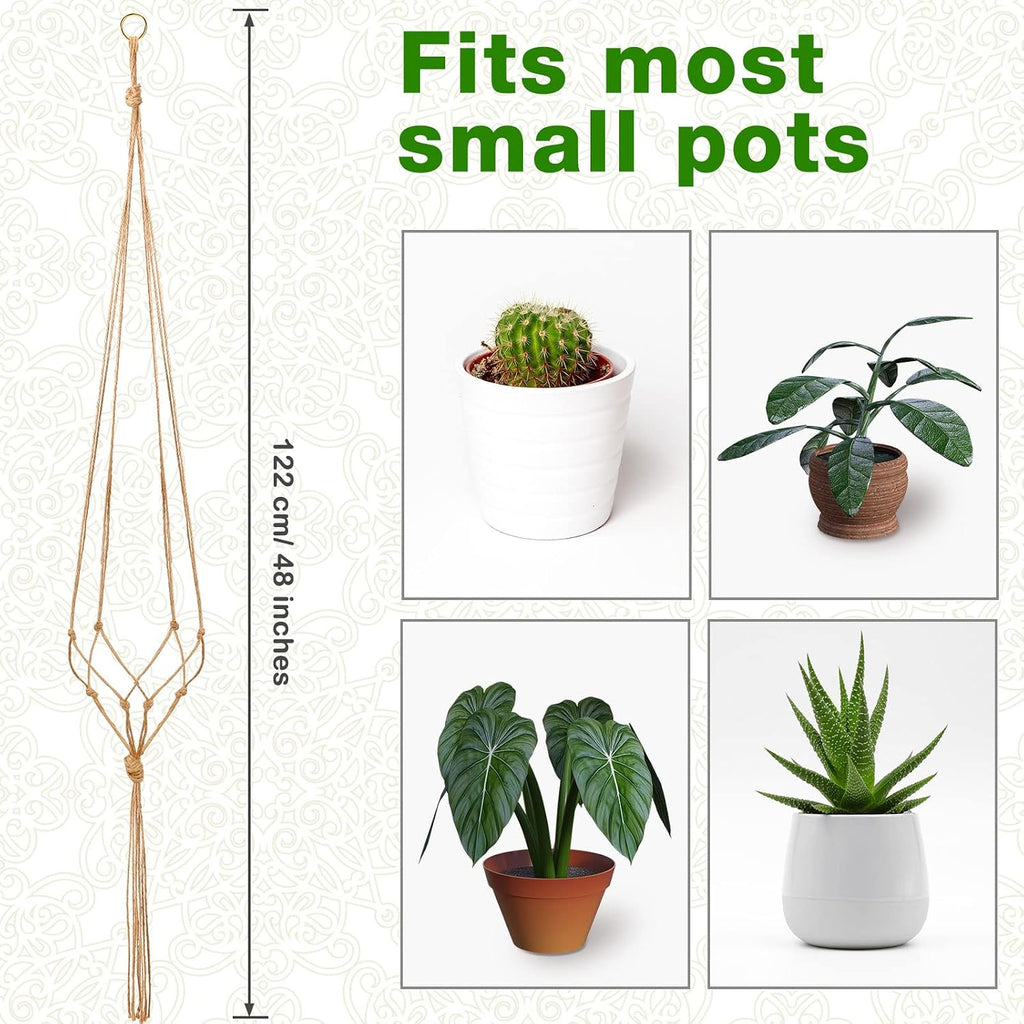Newwiee 20 Pcs 48 Inches Macrame Plant Hangers Jute Rope Plant Holder Plant Hanger Indoor Rope Plant Hanger for Home