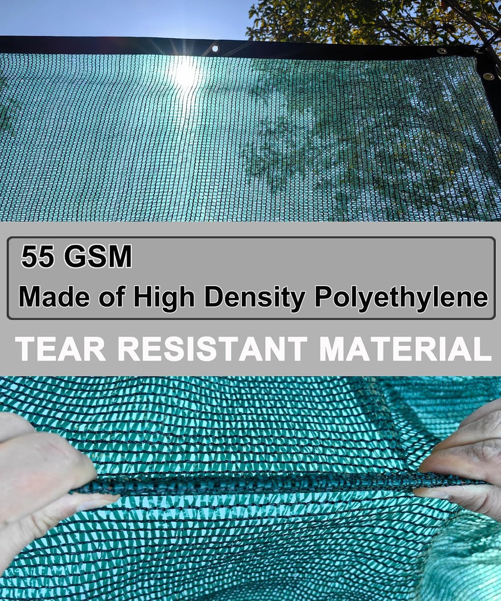 40% Green Shade Cloth, 20ft x 48ft Sun Shade Netting with Grommets | UV Protected Waterproof Garden Plant Cover for
