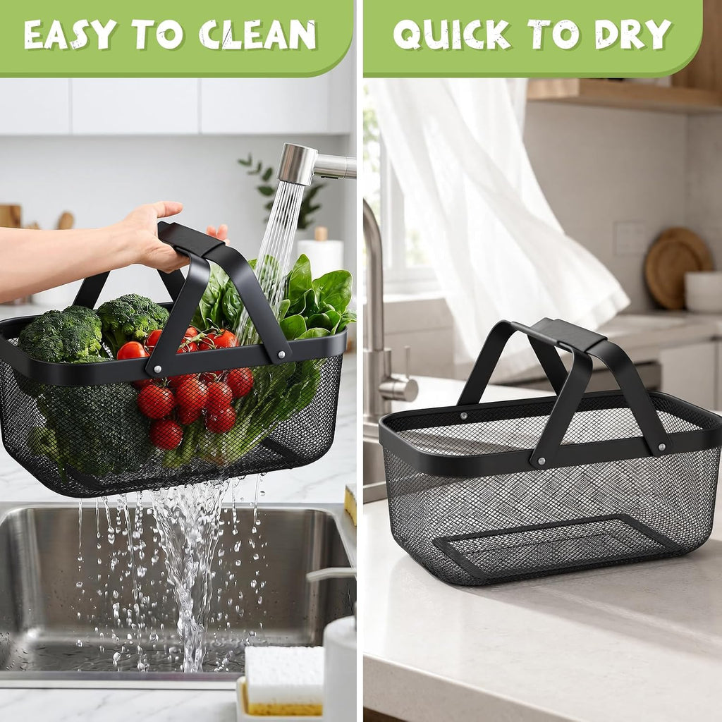 Garden Harvest Basket, Metal Mesh Picking Basket with Attached Handles | No assembly required; attached handles make