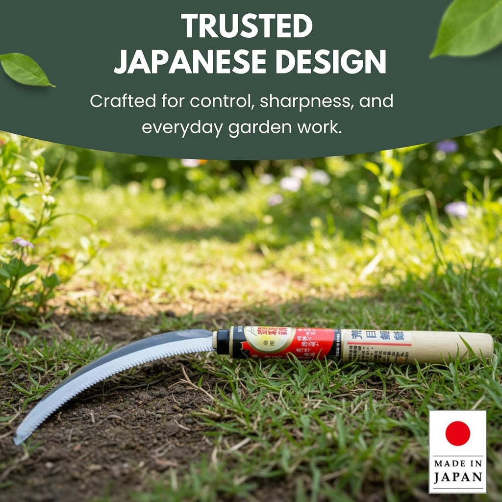 Hounen Miyawaki Nejiri Kama Weeder – Japanese Weeding Sickle, Twisted Stainless Steel, 4.7 in (12 cm) Blade, 13 in (33