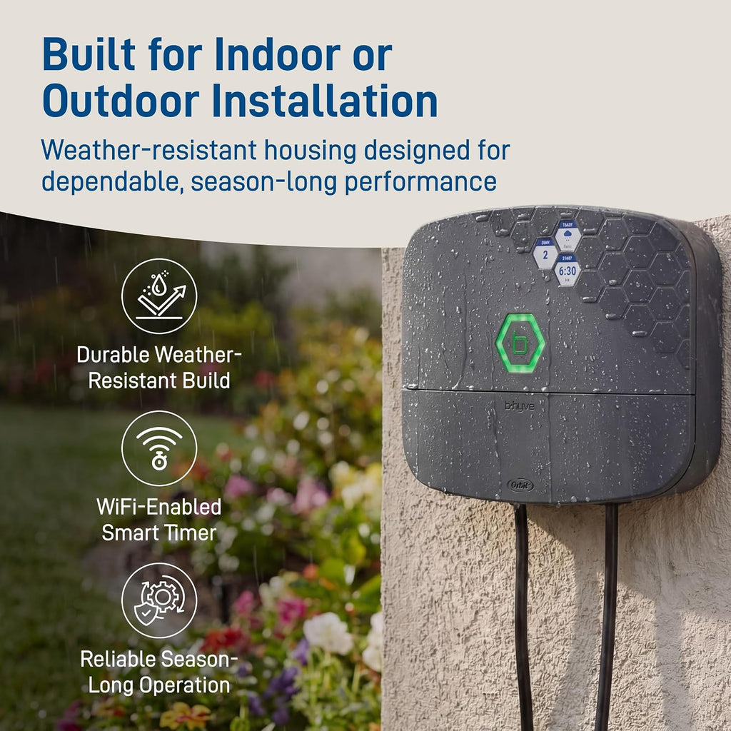 Orbit B-hyve XR Smart Sprinkler Timer - 8-Zone - WiFi-Enabled Indoor/Outdoor Irrigation Controller - App Control