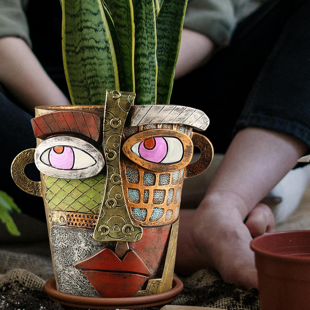 Midogaigai Abstract Face Planter Pots for Indoor Plants&Flowers Home Decor | Adorable, Quirky Face Planter, Funny