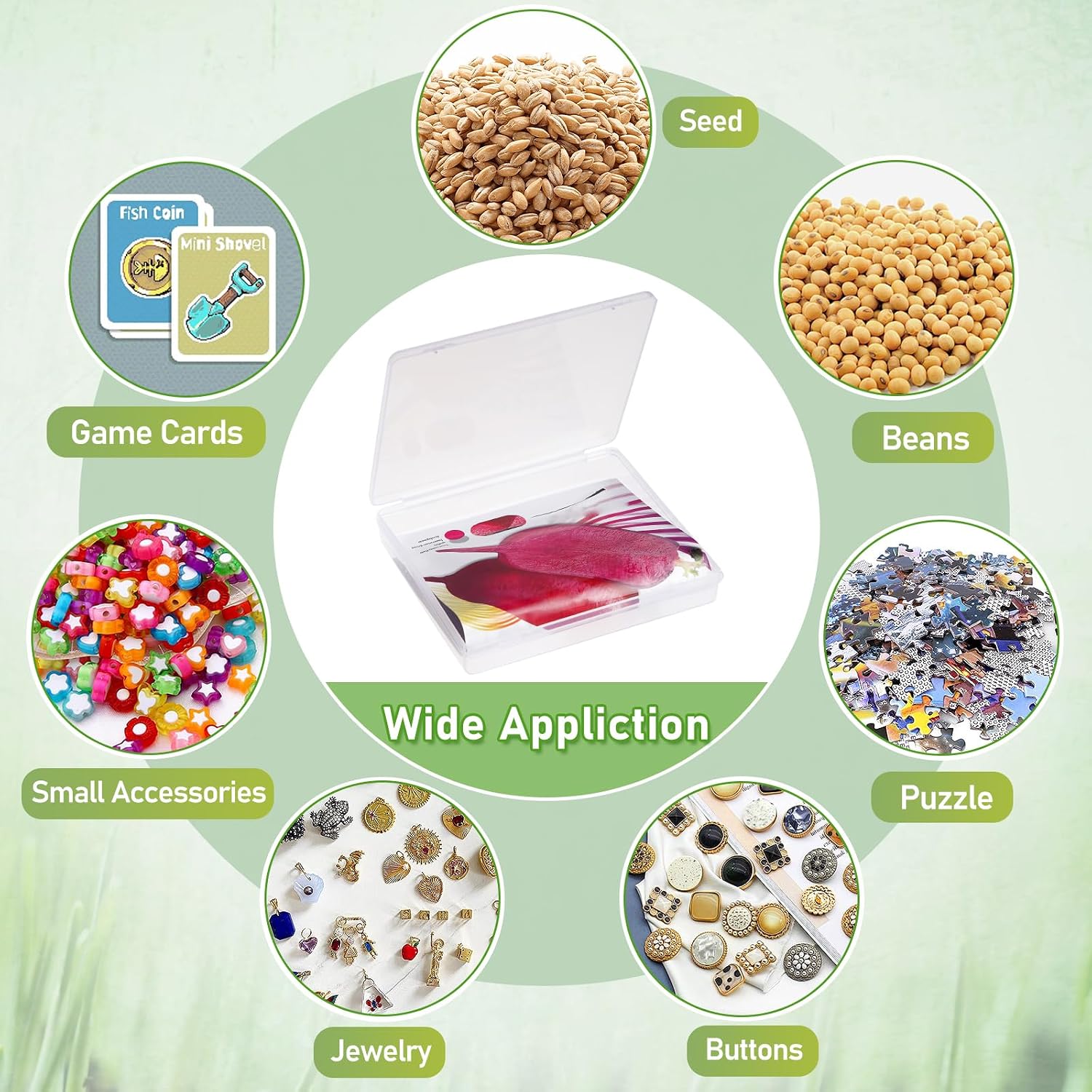 24 Slots Seed Storage Organizer Box with Dual Zipper Bag | 100 Pcs Seed Sealed Bag and 80 Pcs Label Stickers,Seed