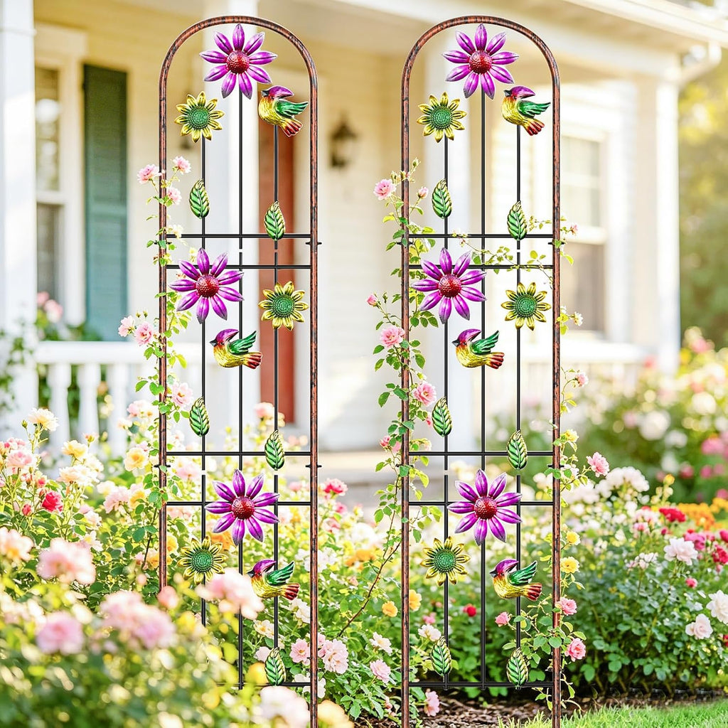 Metal GardenTrellis, Arched Fence Trellis Plant Support Trellises, Supporting Plants Outdoor Decoration for Climbing