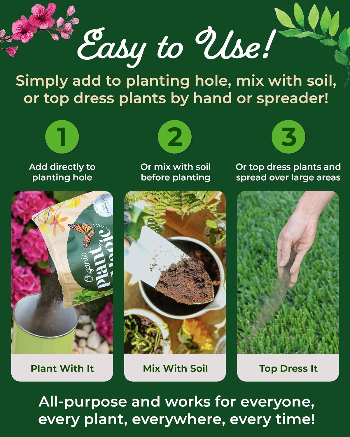 Organic Plant Magic - Truly Organic™ Slow Release Granular Fertilizer : Long-Lasting Plant Food Granules - Indoor &