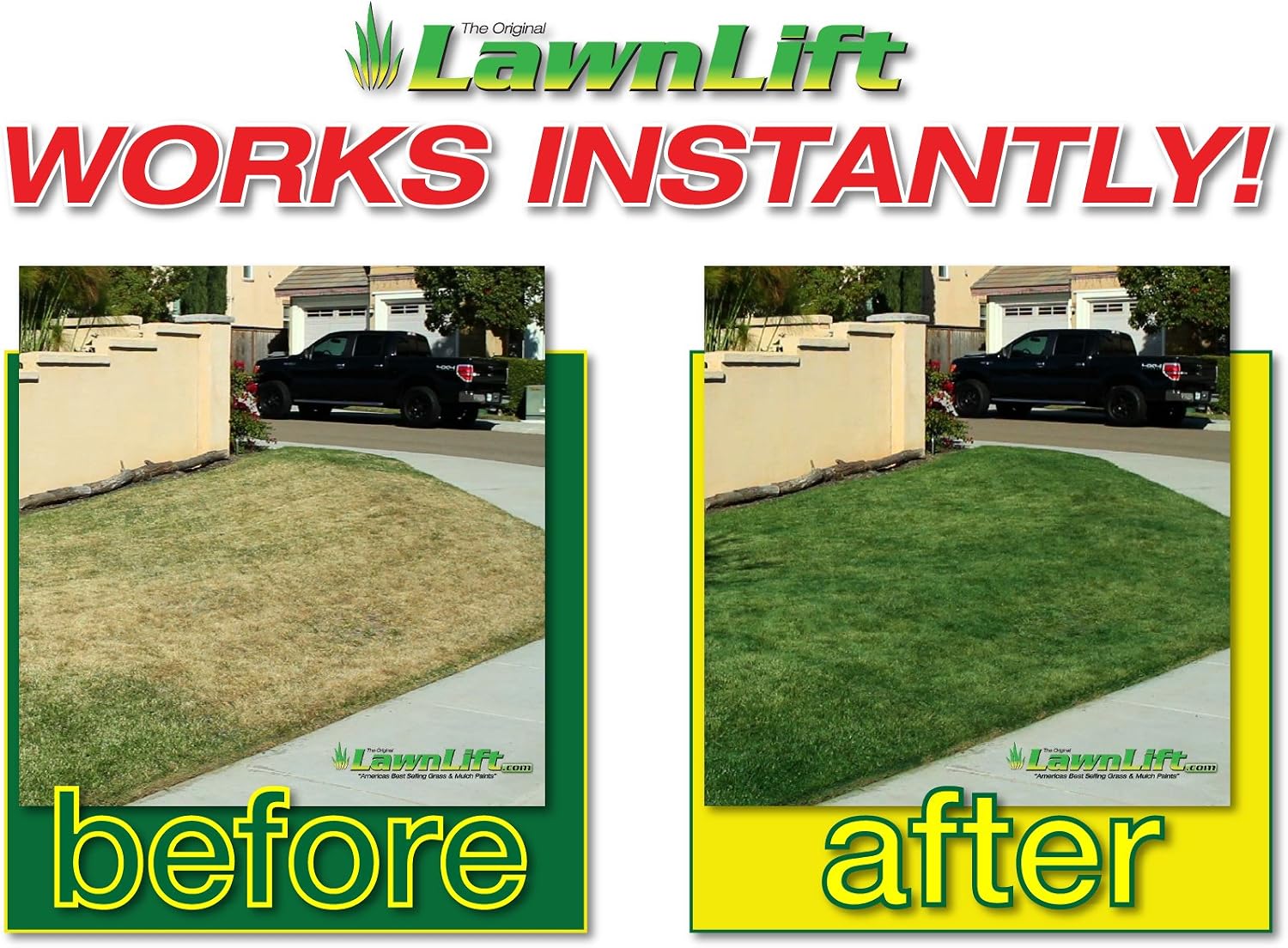 1-gallon ready to use grass paint, shake and spray pro with electric sprayer wand. No more messy mixing. Instantly