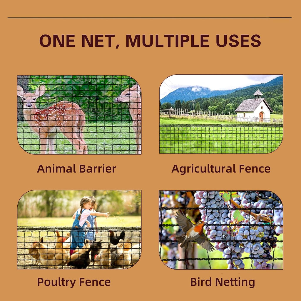 Plastic Mesh Fence Deer Fencing 4x75ft,Reinforced Edges,55gsm Heavy Duty Temporary Fence,Ideal for Garden