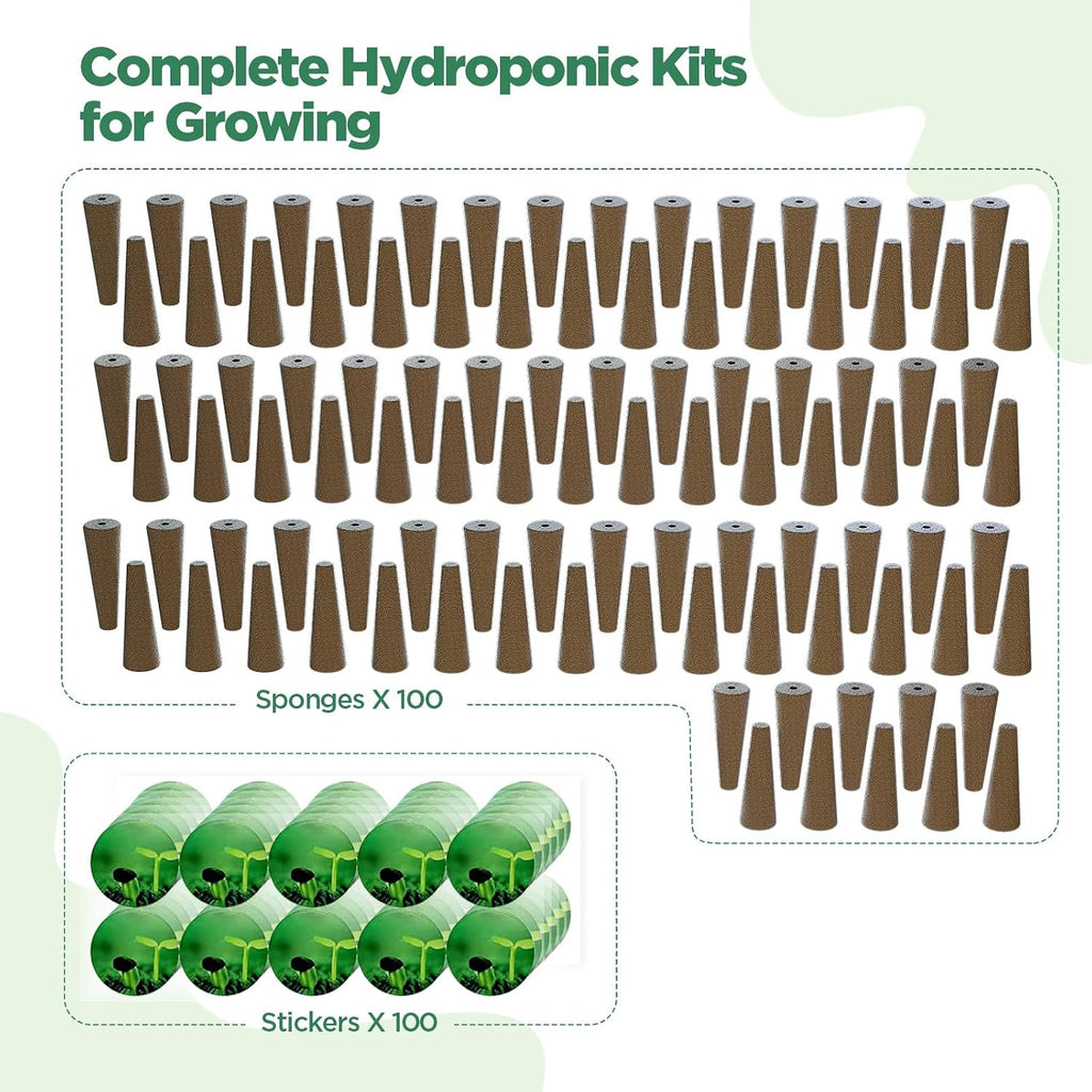 LETPOT 200 Pcs Seed Pod Kits, Replacement Root Growth Sponges Seed Pods, Seed Starter Sponges Kit for Hydroponic Indoor