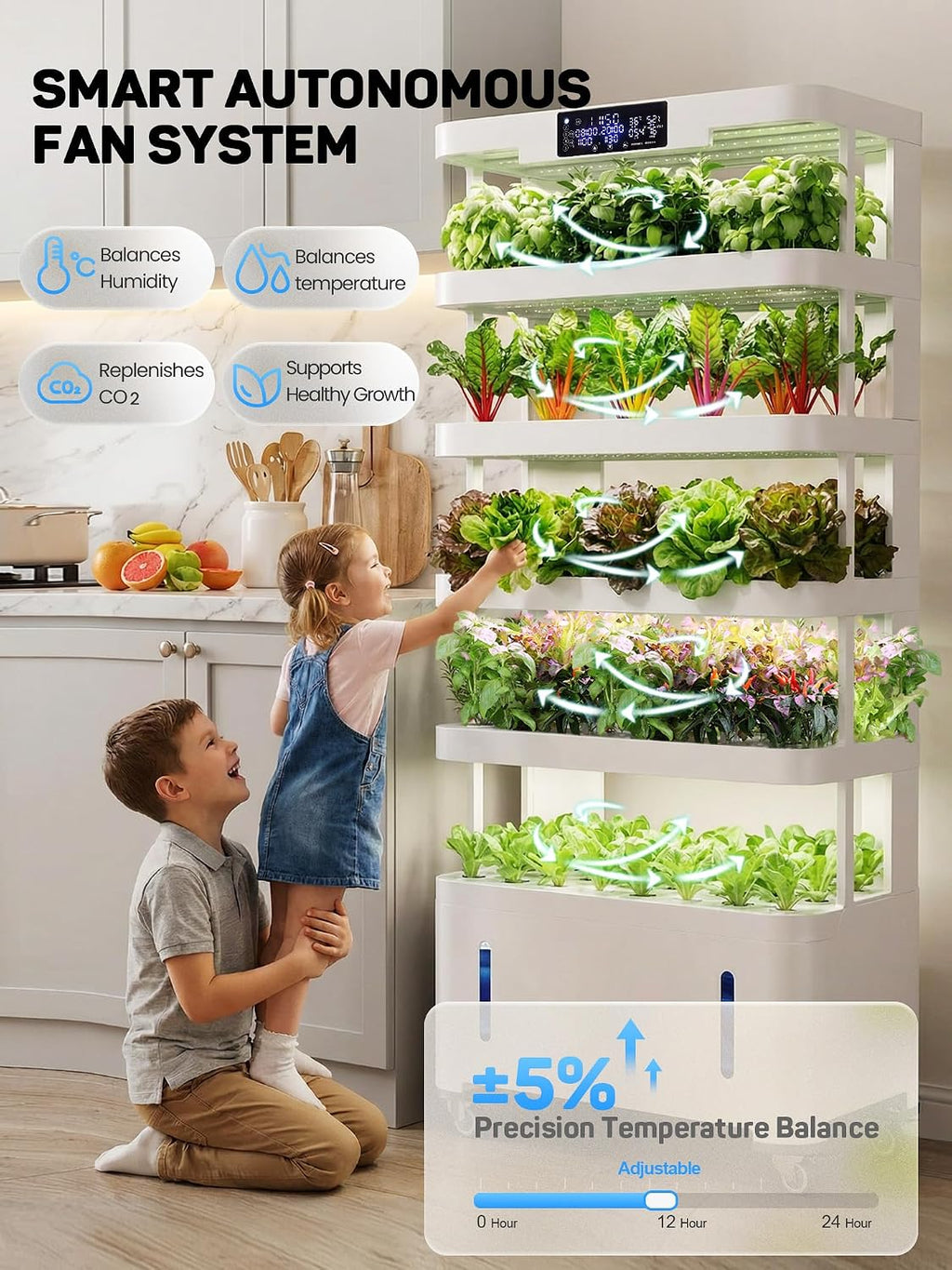 Large Hydroponics Growing System, 148-Pod Vertica Hydroponic Tower Garden | Smart Climate Control, Full-Spectrum Grow