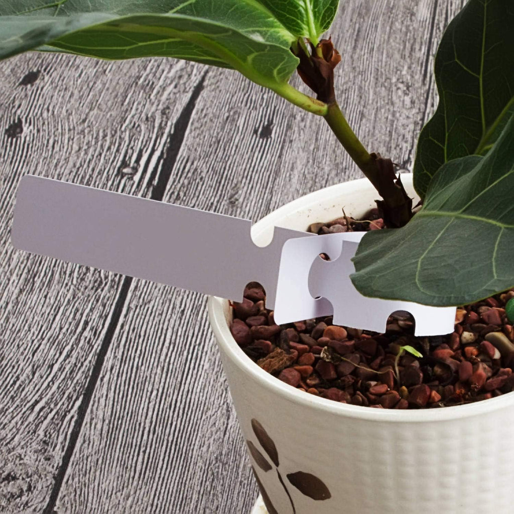 Acrux7 1000Pcs 8 Inch Wrap Around Plant Tags, White Waterproof Hanging Tree Tag Garden Labels, Plastic Plant Labels