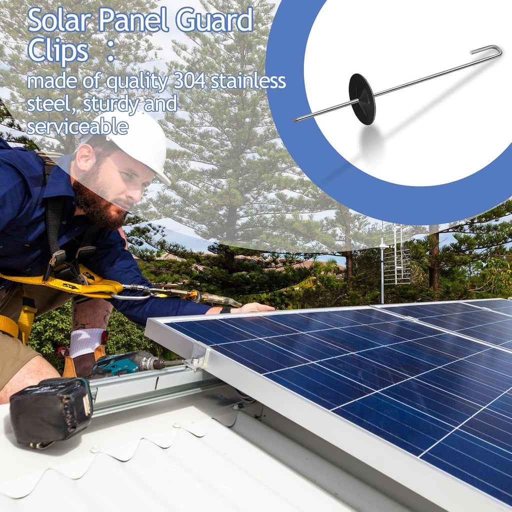 Solar Panel Guard Clips Animal Guard Fastener Animal Roll Kit Stainless Steel Fastener Clips for Solar Panel Bird Wire