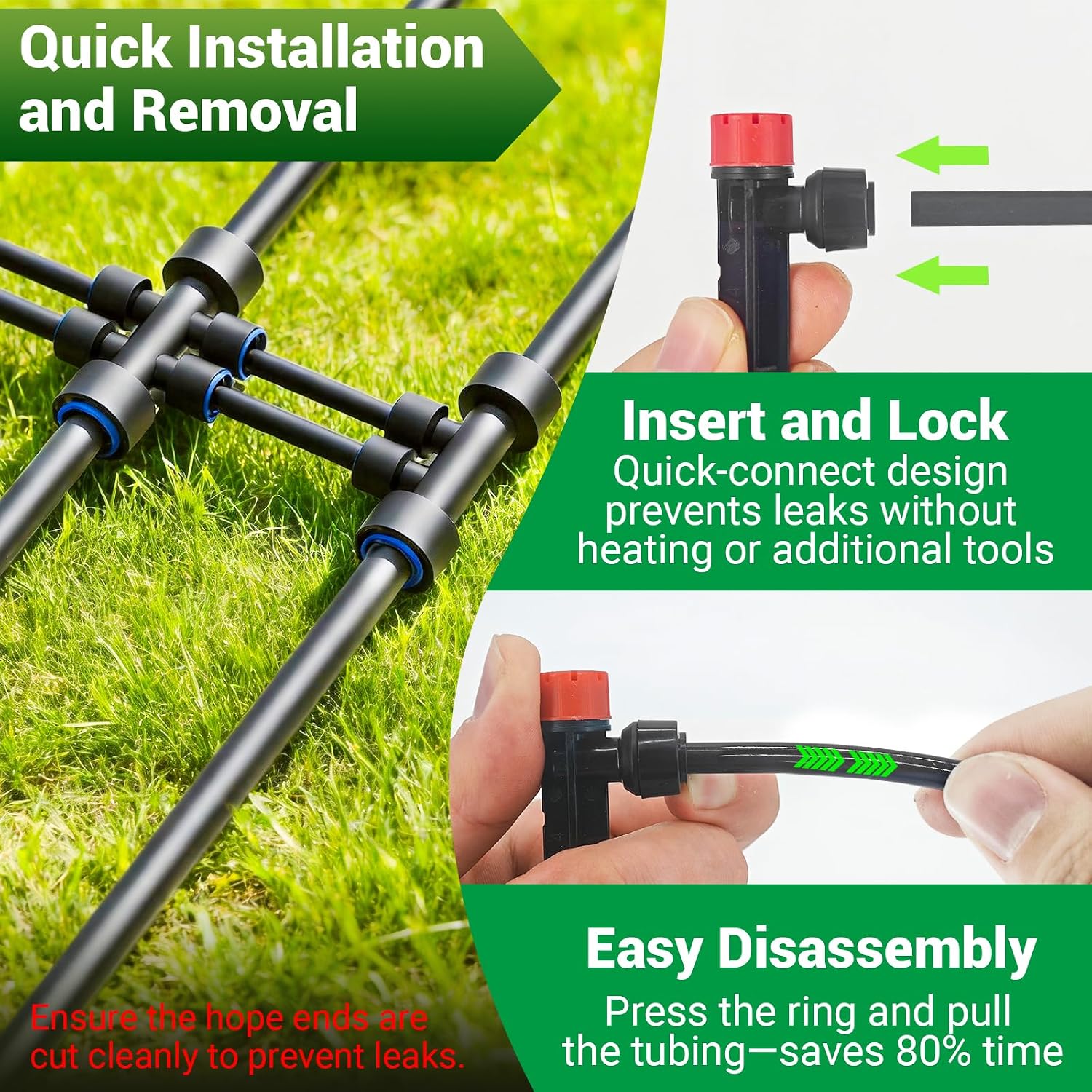 230FT Drip Irrigation Kit with 36 Adjustable Emitters, Push-Fit System | Extra Size Garden Watering System, 36