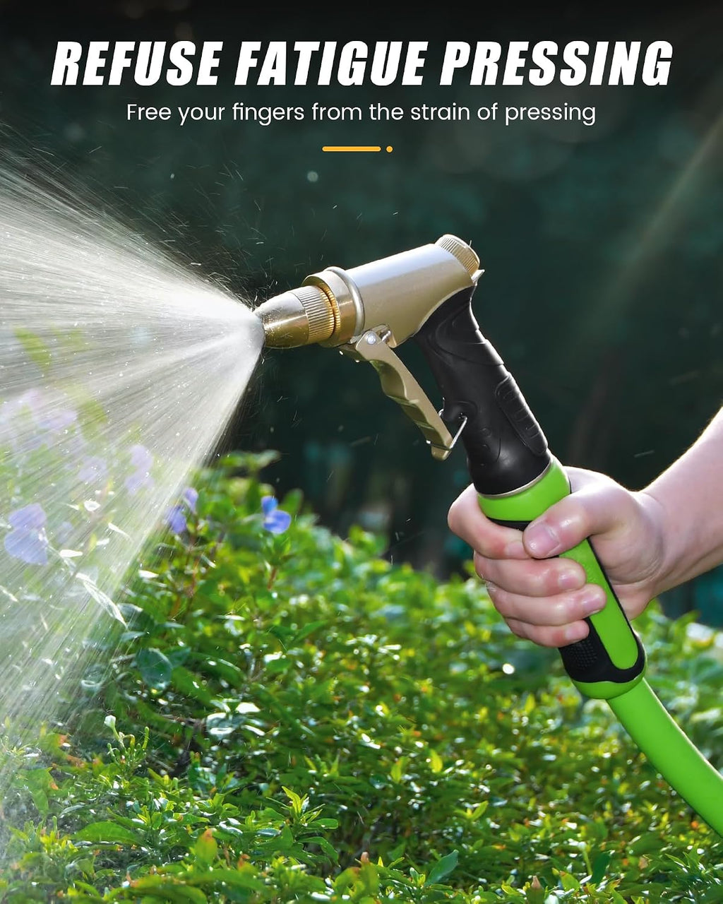 RAINPOINT Garden Hose Nozzle, Upgraded Heavy Duty Metal Spray Nozzle, High Pressure Water Nozzle with Adjustable Spray