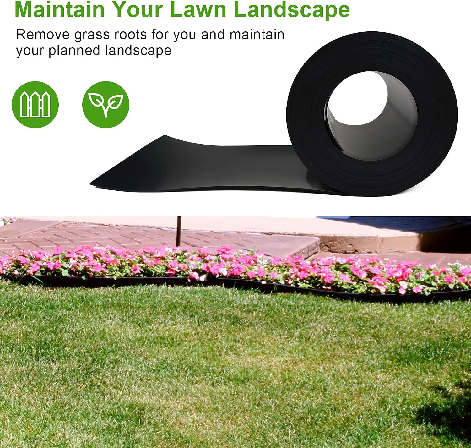 12 Gauge 40 Feet Grass Weed Barrier Landscape Edging 10 inch Depth Flexible Border Roll Lawn Landscape Garden Edging