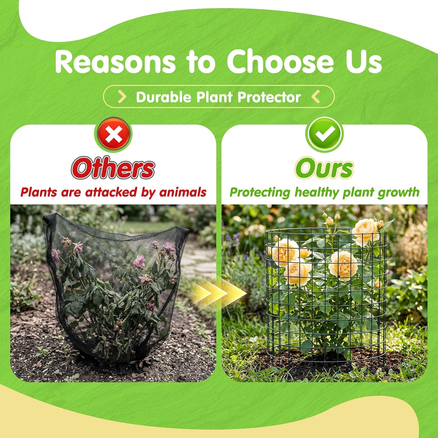 10 Pack Round Plant Protector from Animals – 30pcs 12" × 12" Metal Wire Mesh Garden Plant Cages Wire Plant Covers