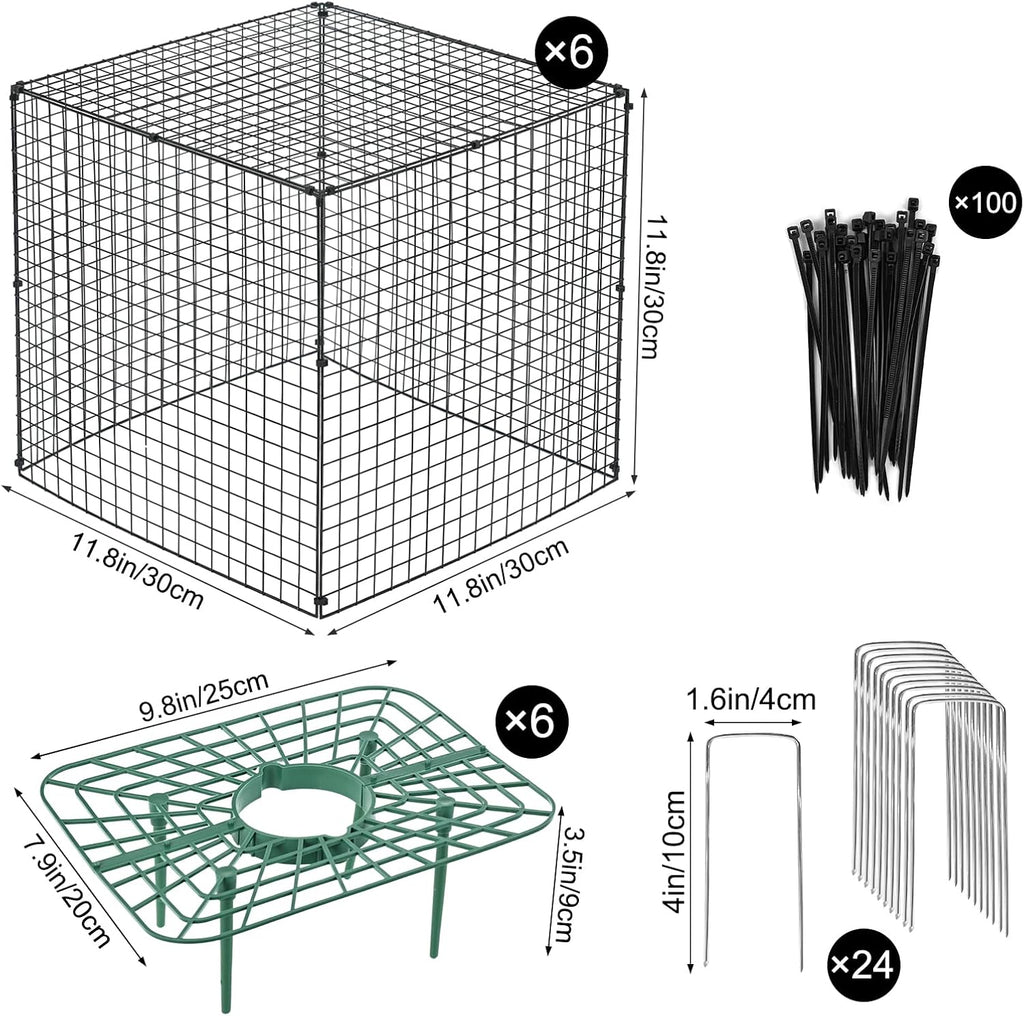 6 Set Upgraded Strawberry Protection Supports with Wire Plant Protectors from Animal Sturdy Metal Wire Plant Cages Mesh