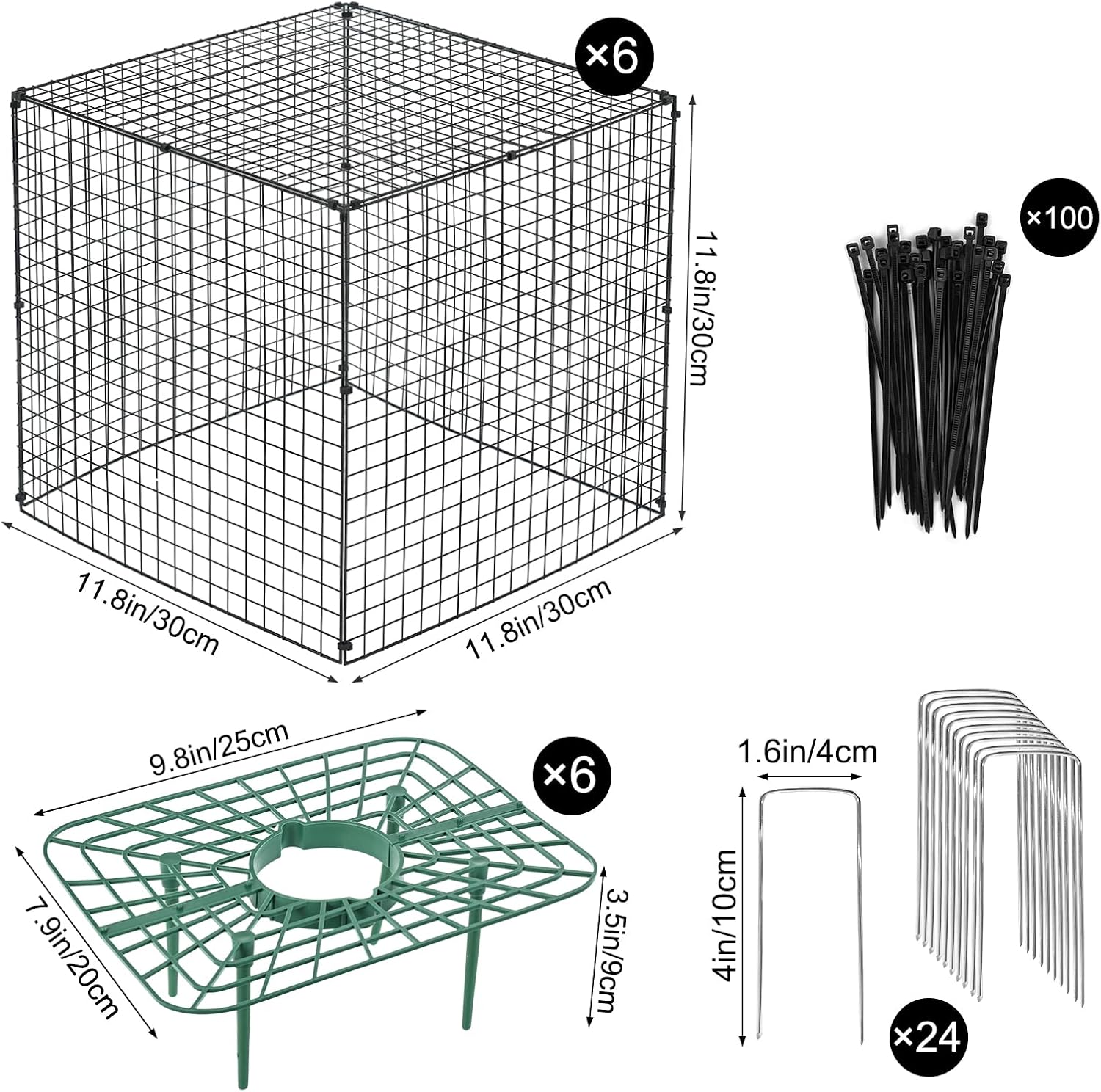 6 Set Upgraded Strawberry Protection Supports with Wire Plant Protectors from Animal Sturdy Metal Wire Plant Cages Mesh