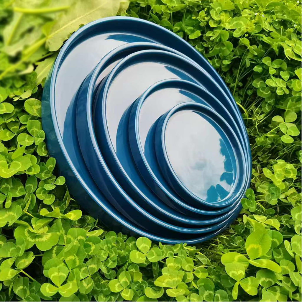 Ceramic Plant Saucer 7 Inch, 2 Pack Round Plant Trays for Indoors/Outdoors, Flower Pot Saucers for Holding Water Drips