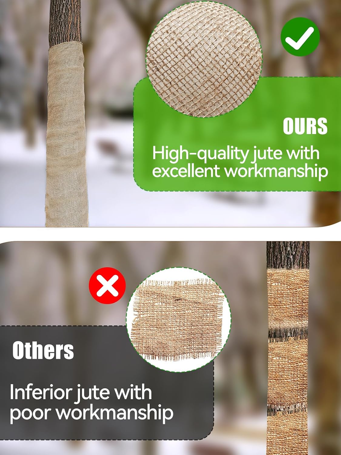 ANPHSIN 15ftx40in Natural Burlap Plant Covers Freeze Protection | Winter Frost Blankets Cloth Fabric Roll for Outdoor