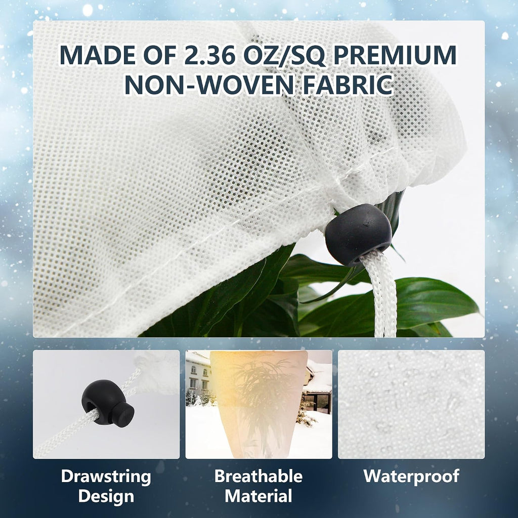 8 Pack Plant Covers Freeze Protection for Winter, 47.2"×31.5" Frost Cloths for Outdoor Plants Cold Weather Blankets