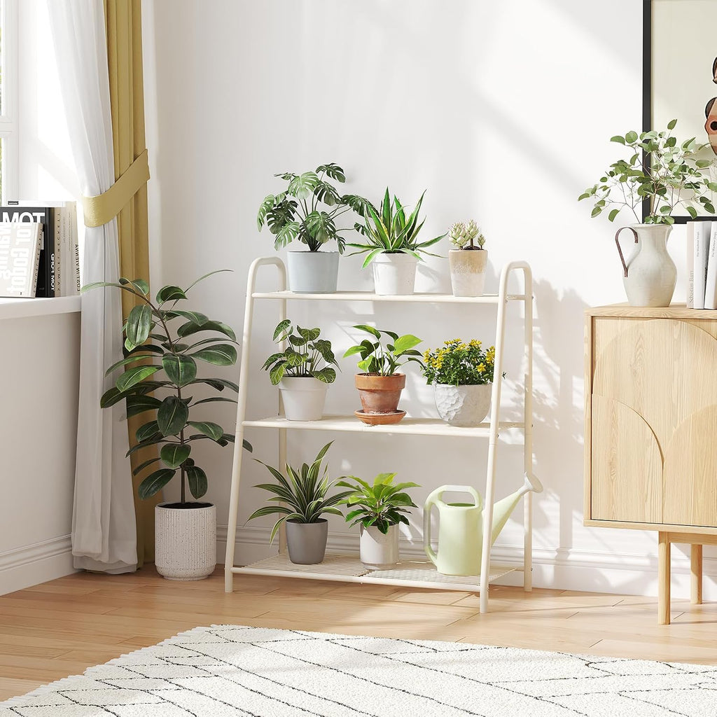 Kitsanery Metal Plant Stand Indoor Outdoor for Multiple Plants,3 Tier Plant Shelf,Large Heavy Duty Flower Holder Ladder