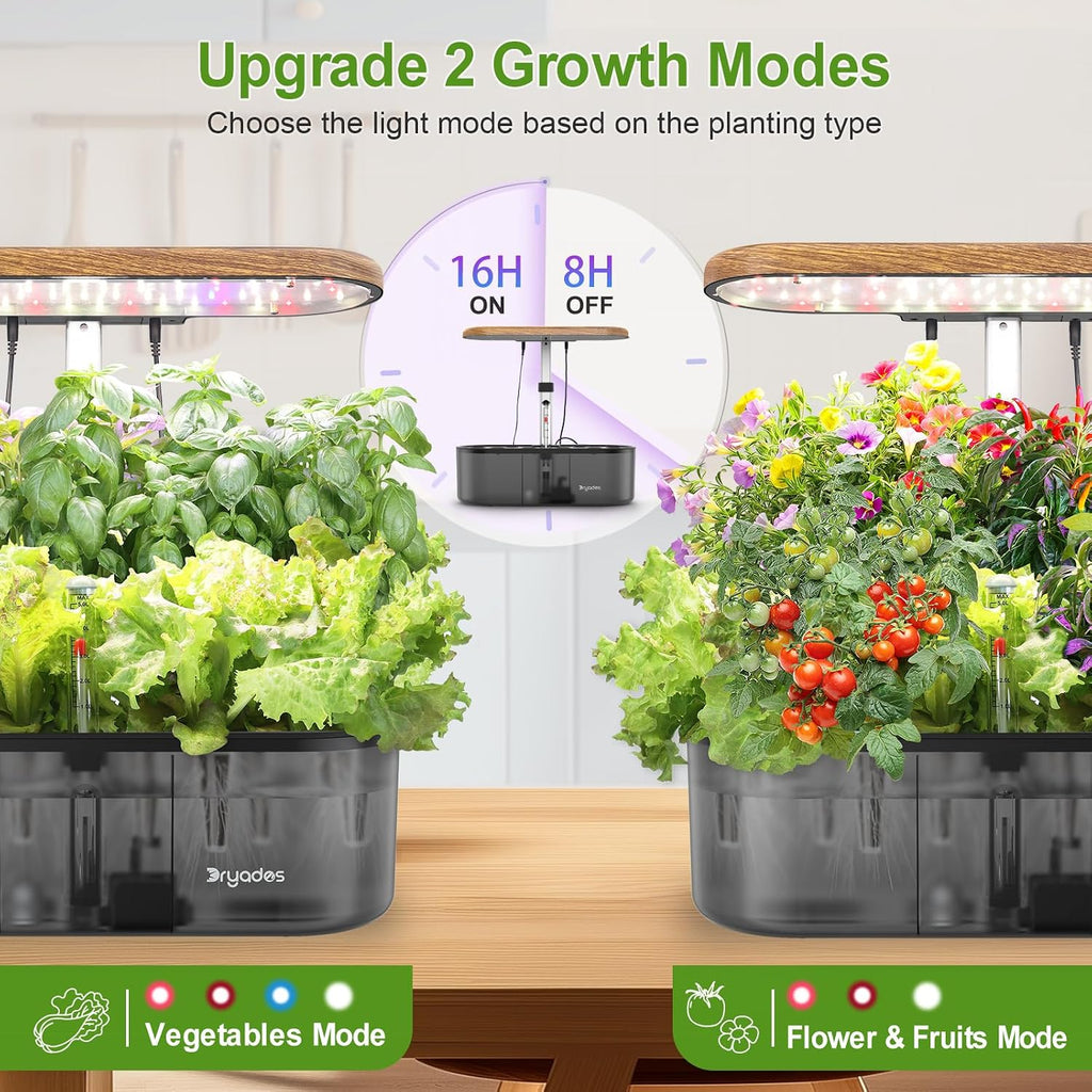 Hydroponics Growing System Indoor Garden: 12 Pods Indoor Herb Garden Kit with LED Grow Light Plant Germination Kit