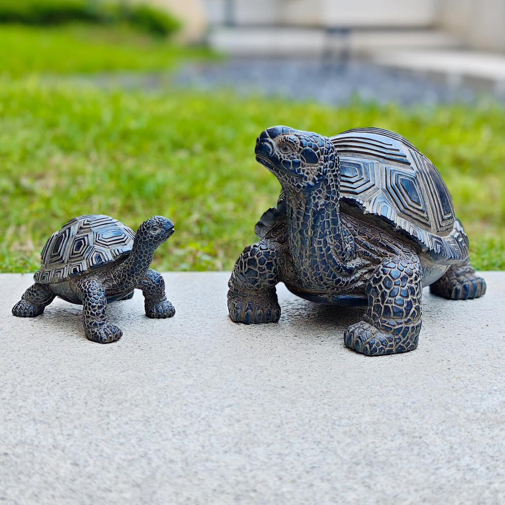 2 Pcs Turtle Outdoor Statue, Tortoise Garden Figurine, Resin Garden Turtles Outdoor Decor for Patio, Lawn, Yard, Pond